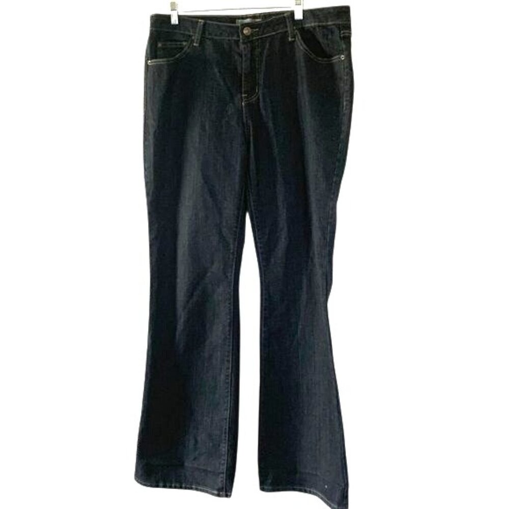 Fashion Bug Womens Dark Wash Denim Flared Jeans Size 16
